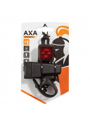 Luce AXA Niteline T4-R Kit anteriore e posteriore con cinturino in gomma e ricarica USB