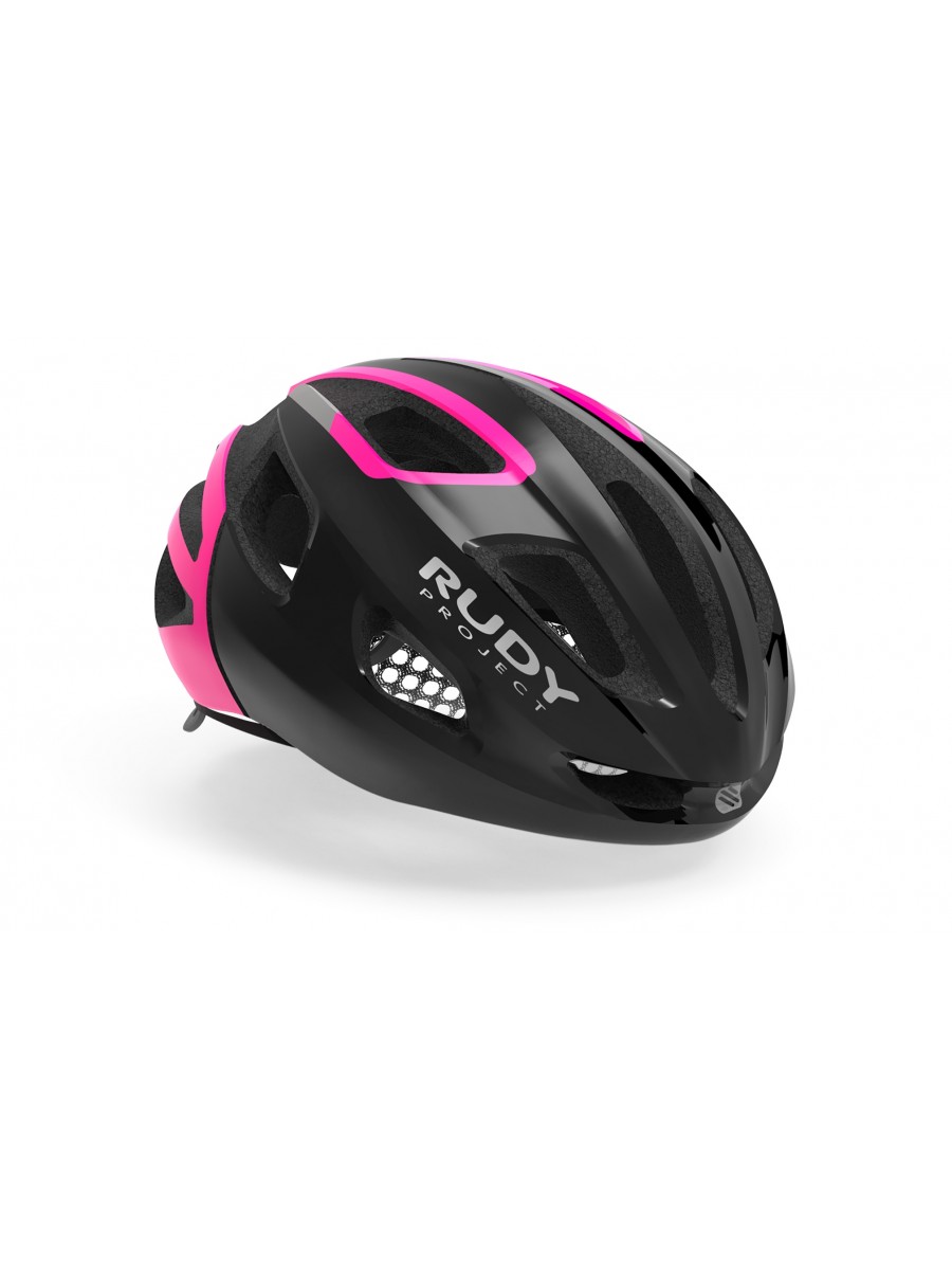 Casco Bici Rudy Project Strym Black - Pink Fluo Lucido mis. S/M