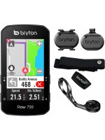 GPS Bryton Rider 750T con kit dual sensor cadenza/velocità, fascia cardio e supporto frontale in alluminio